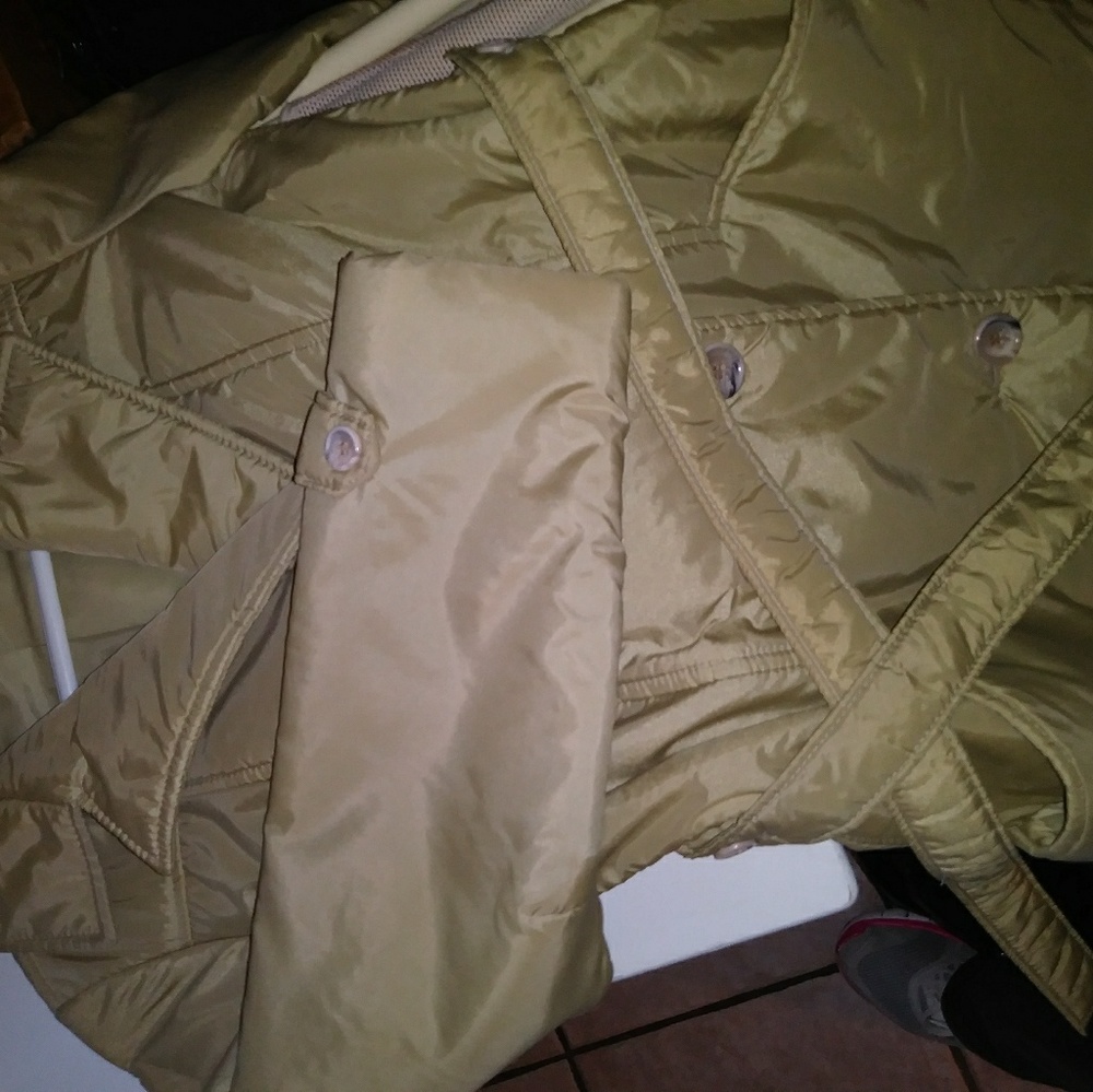 SALE!Vintage tan vinyl long winter coat matching belt tan coat soft comphy